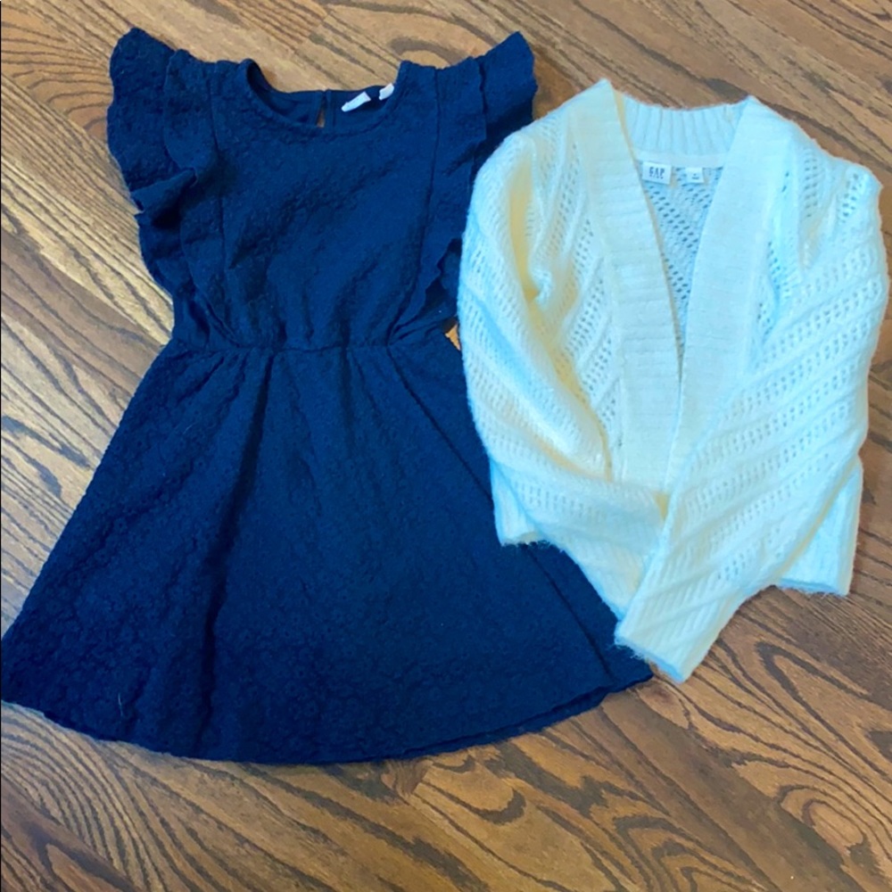 Gap Kids Girls Dress with Cardigan Sweater